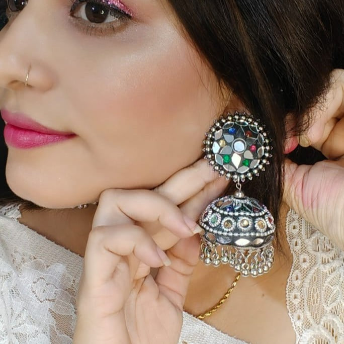 Silver Oversized Statement Jhumka