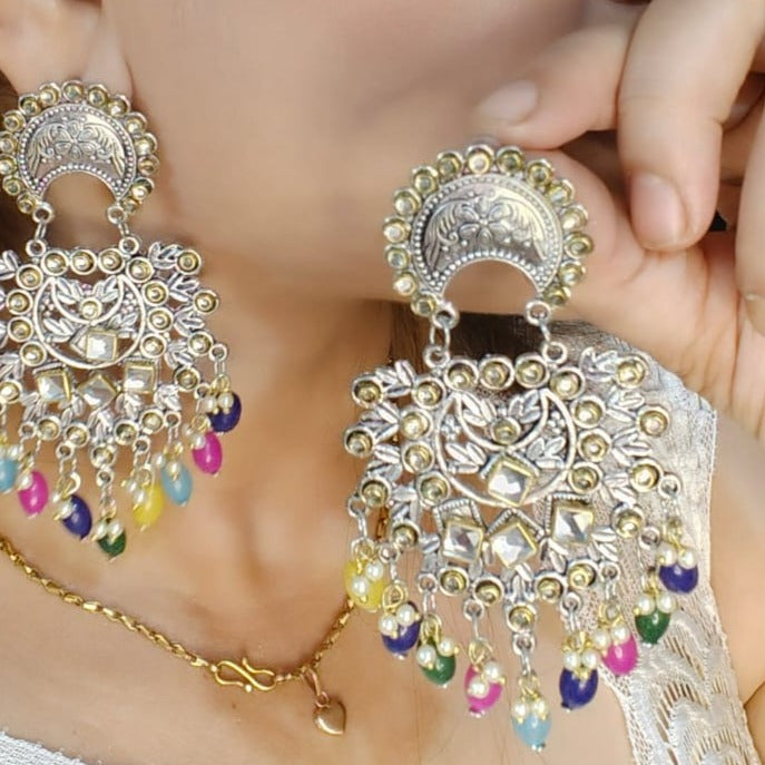 Silver Oversized Statement Earings