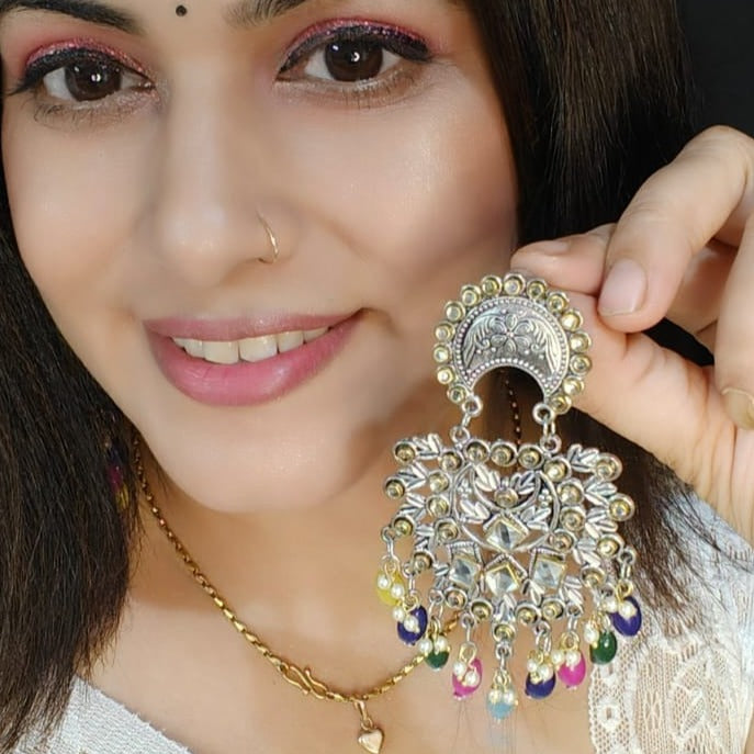 Silver Oversized Statement Earings