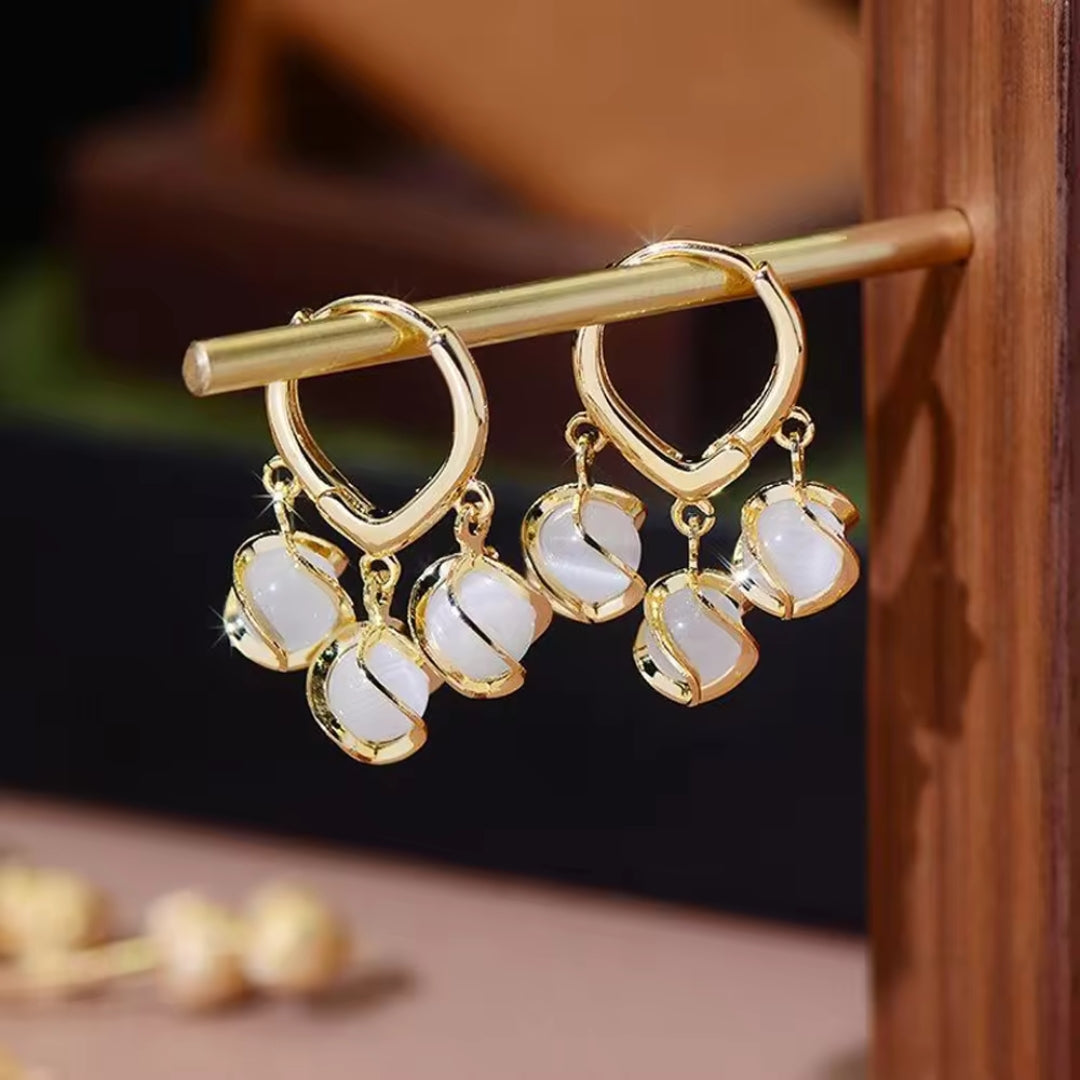 Gold Plated Opal Earrings