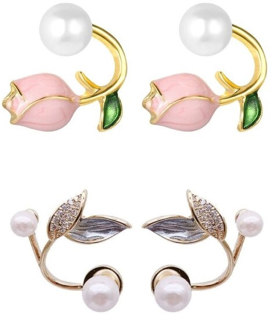 Fresh Flower/Rose combo Stud Earings