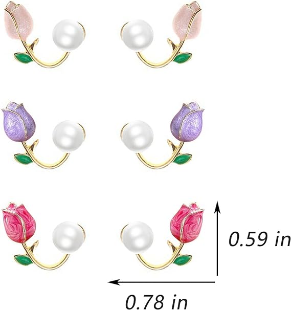 Combo-3 Rose Stud Earings