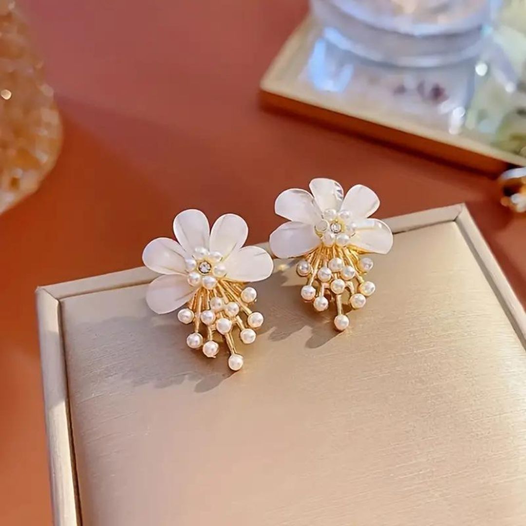 Gold Plated Flower Earrings