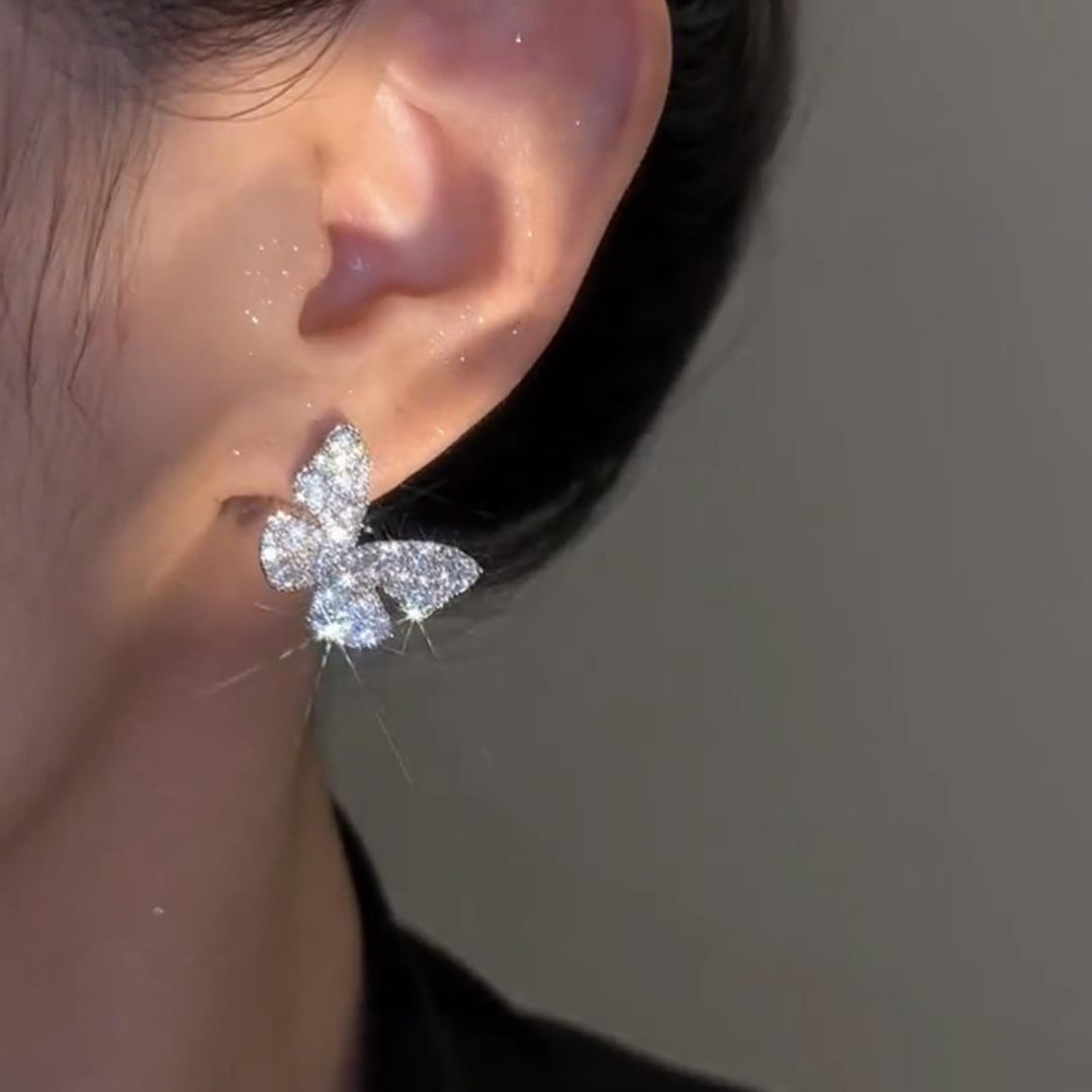 Butterfly crystel stud earrings