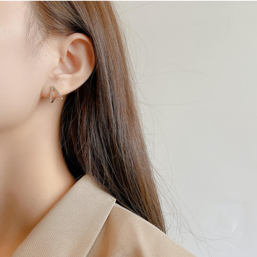 V shaped hoop earrings