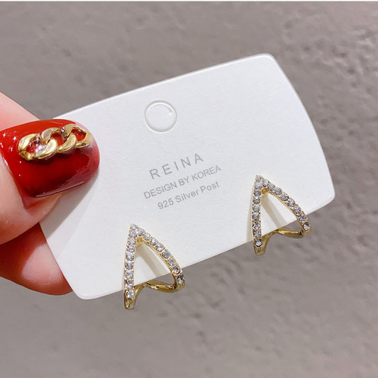 V shaped hoop earrings