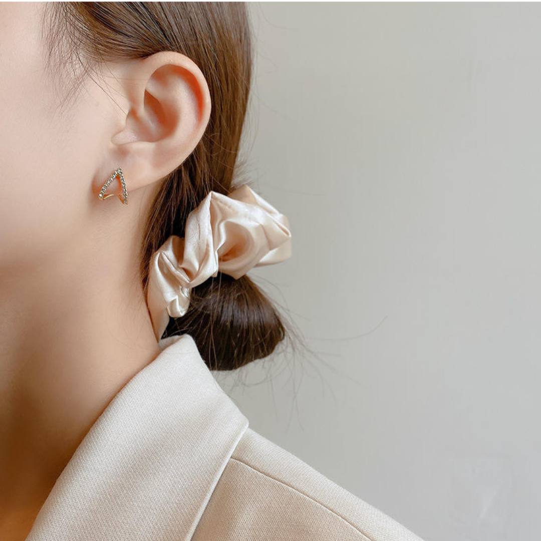 V shaped hoop earrings