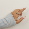 Silver Moonstone Adjustable Ring