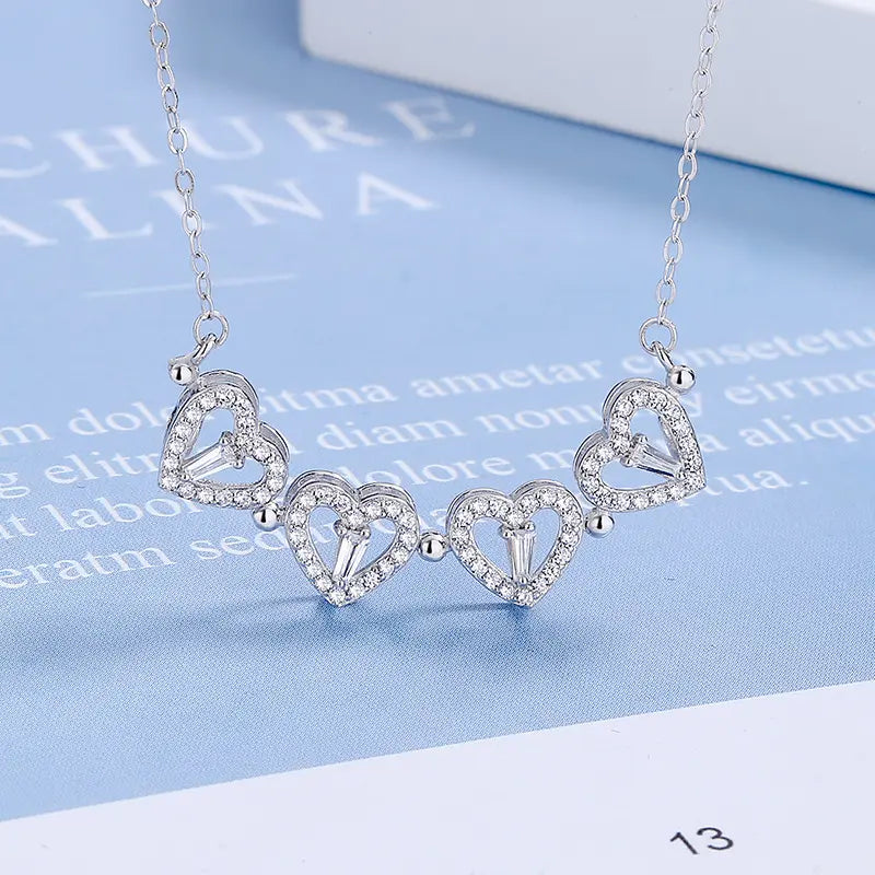 2-in-1 Silver Magnetic Hearts Pendant