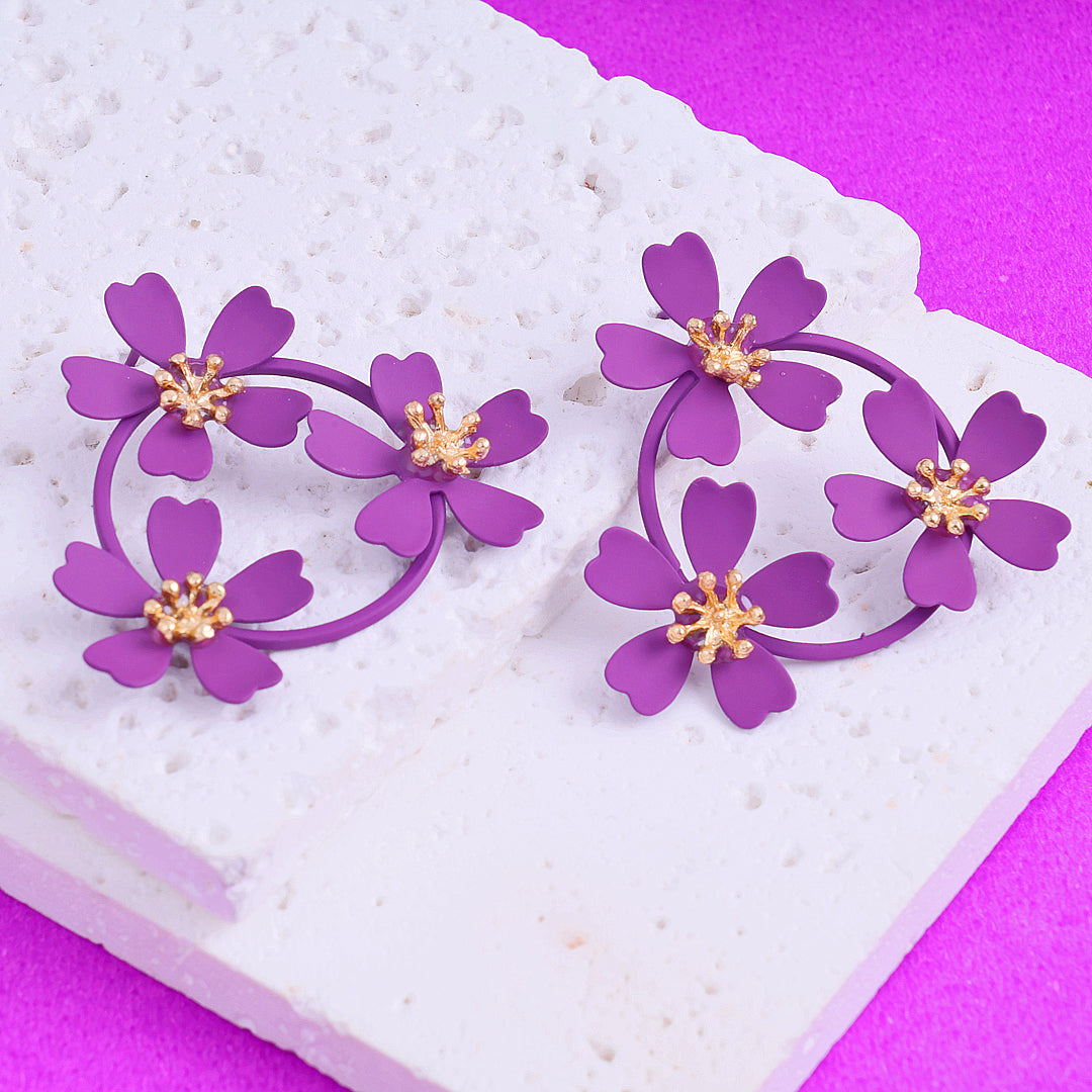 Purple Hoop Earring
