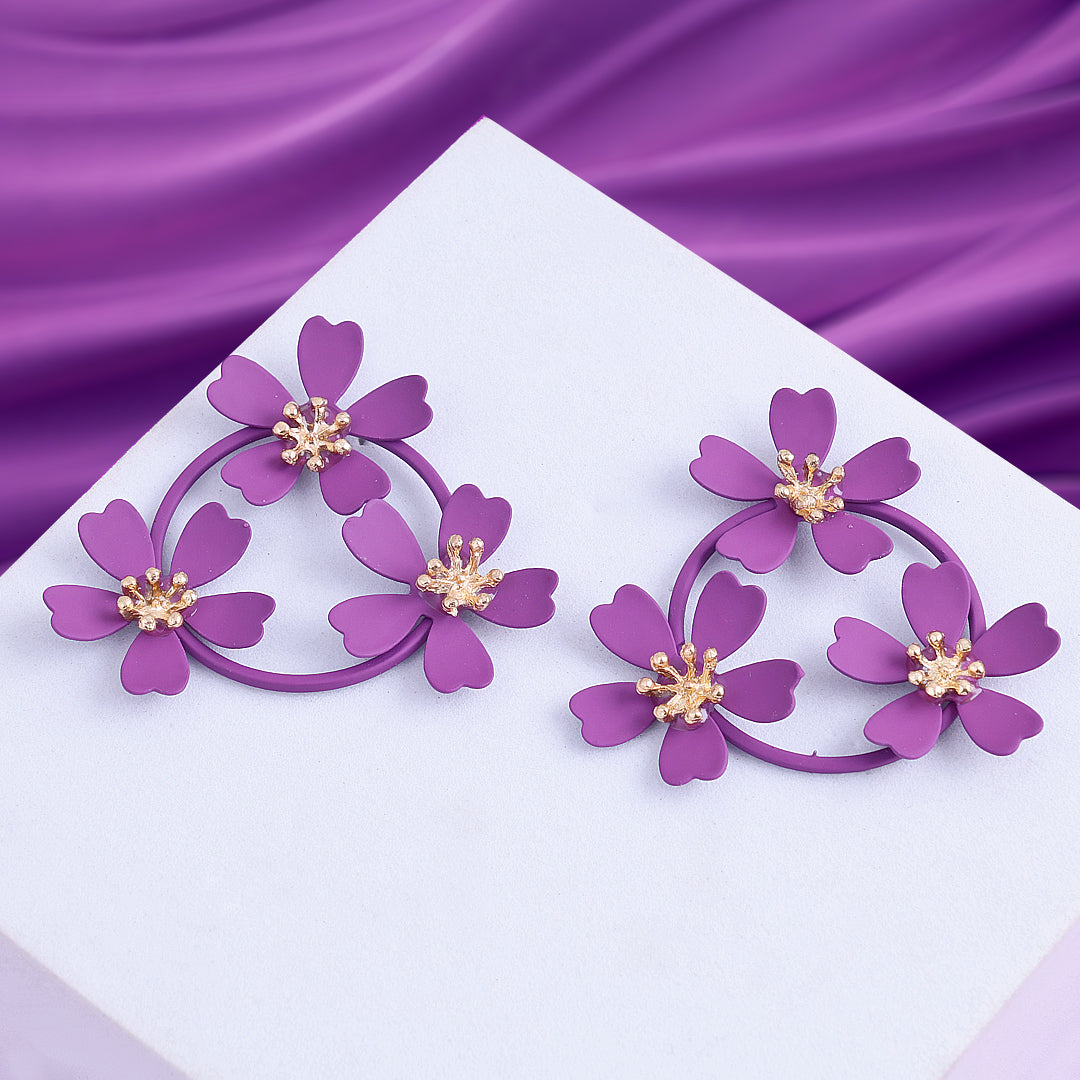 Purple Hoop Earring