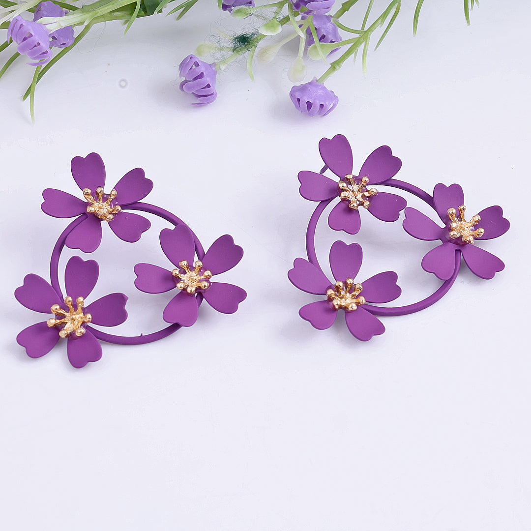 Purple Hoop Earring