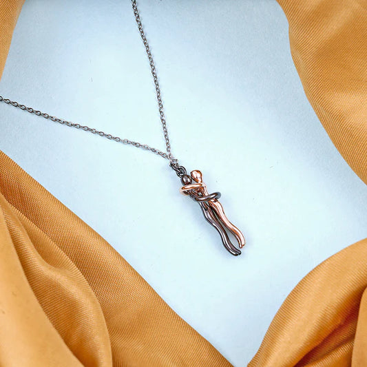 black gold hug necklace