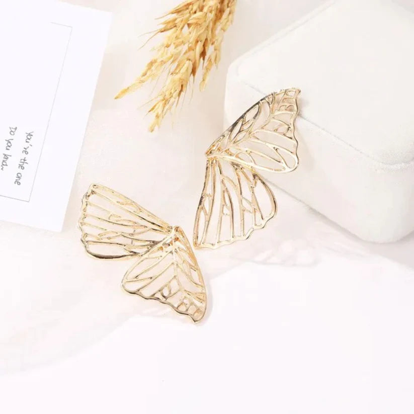 Trendy Metal Butterfly Earrings