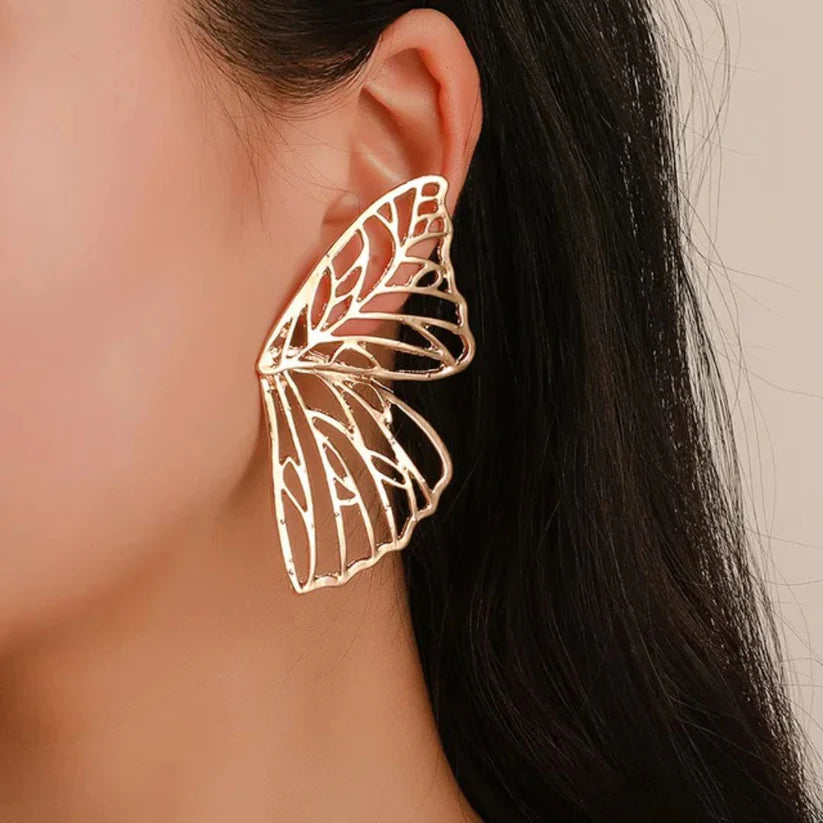 Trendy Metal Butterfly Earrings