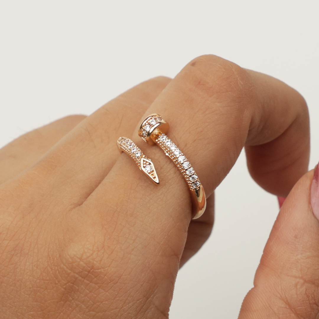 Elegant Geometric Adjustable Ring