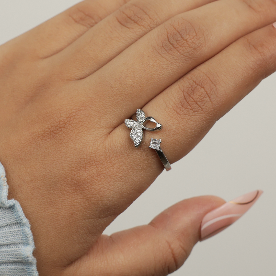 Silver Affordable Butterfly Ring