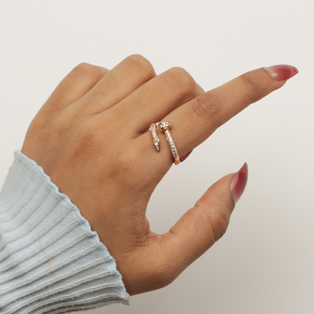 Elegant Geometric Adjustable Ring