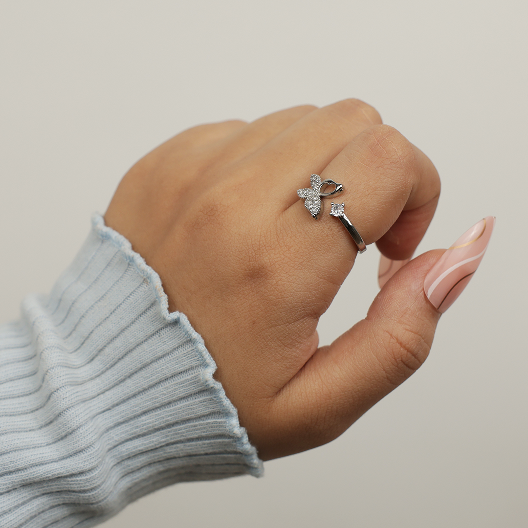 Silver Affordable Butterfly Ring