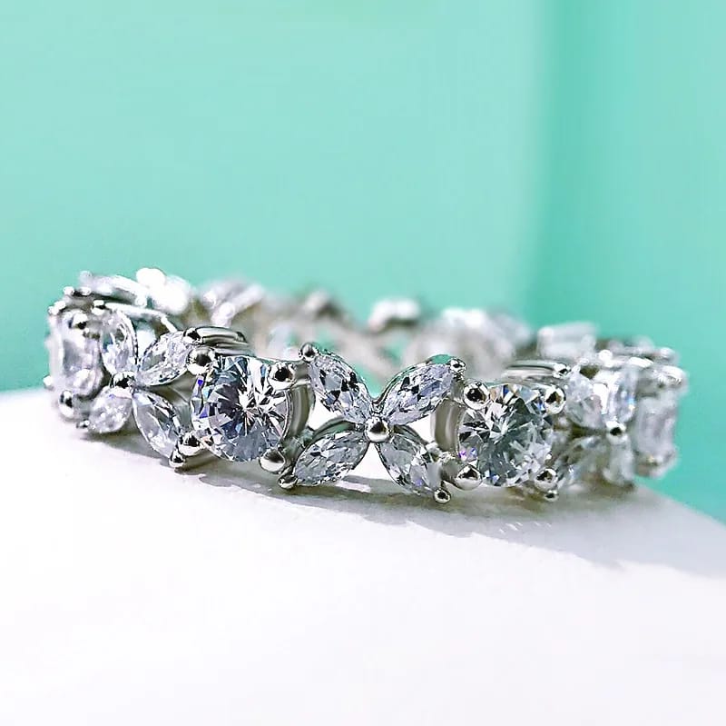 Silver Four Leaf Clover Ring