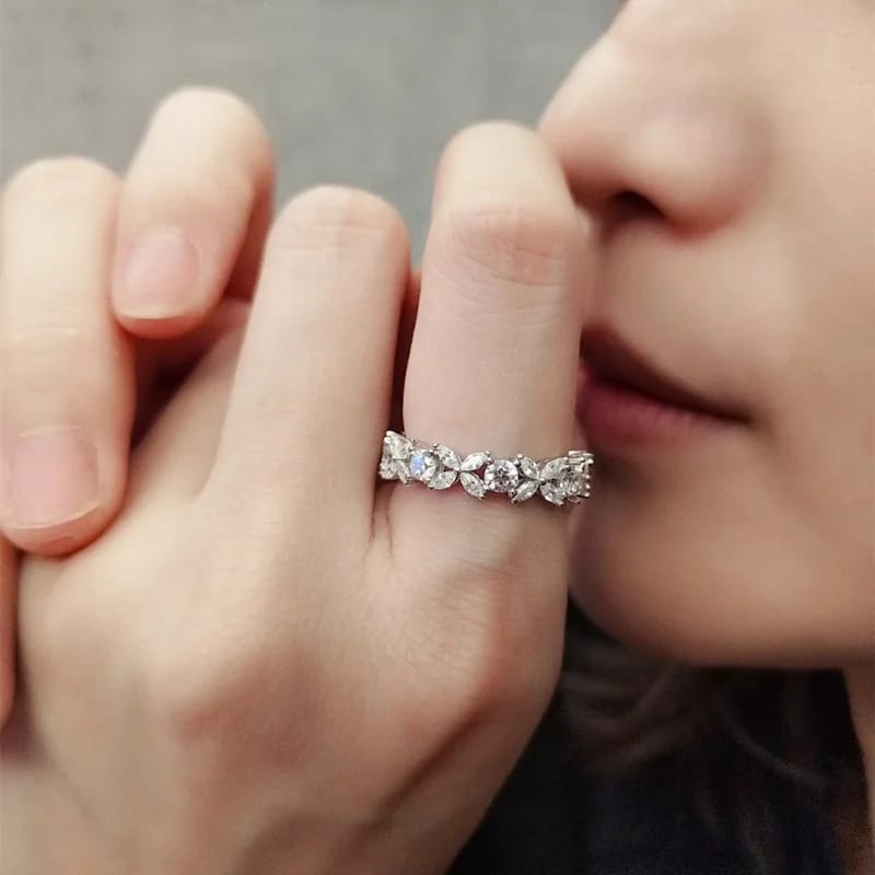 Silver Four Leaf Clover Ring