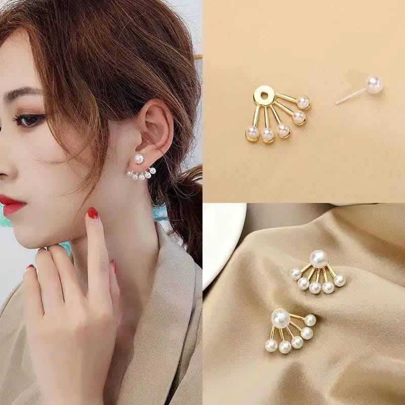 Front and back pearl earrings