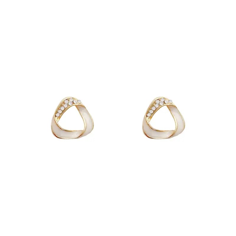 Korean Twister Earrings- white