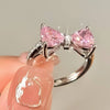 Crystal Cute Pink Bow Ring