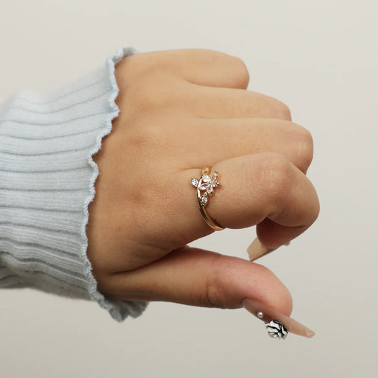 Stylish Gold Plated Leaf Design Ring