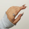 Beautiful Silver Leafy Pattern Adjustable Ring