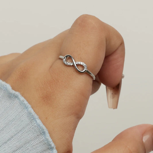 Silver Infinity Adjustable Ring