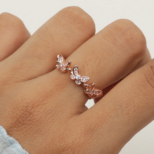 Rose Gold Mini Butterfly Ring