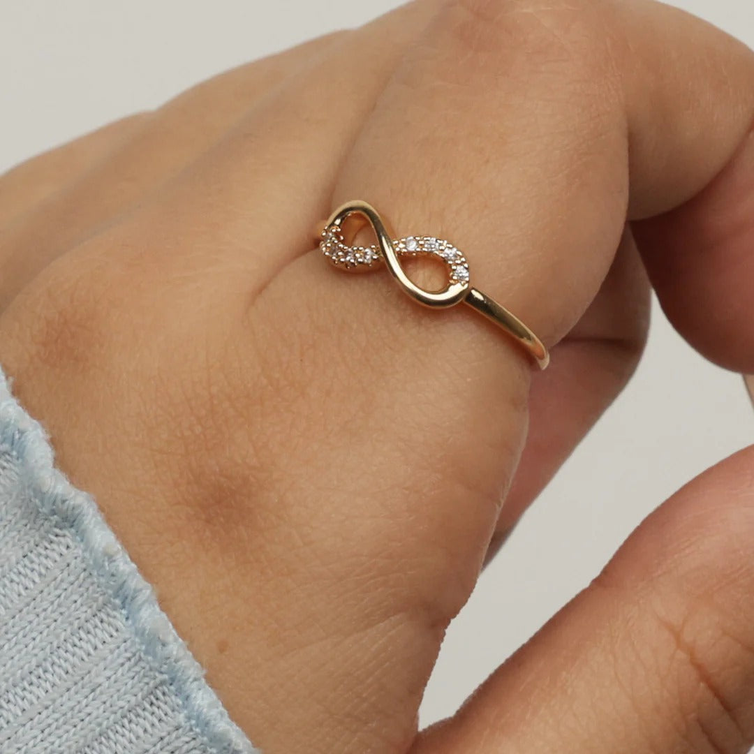 Golden Infinity Adjustable Ring