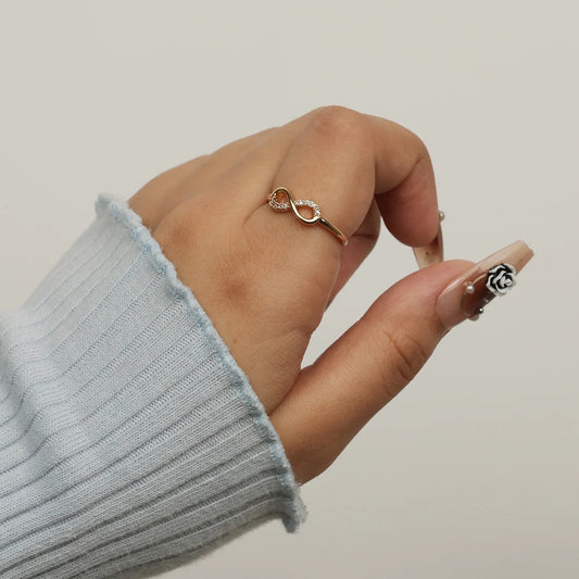 Golden Infinity Adjustable Ring