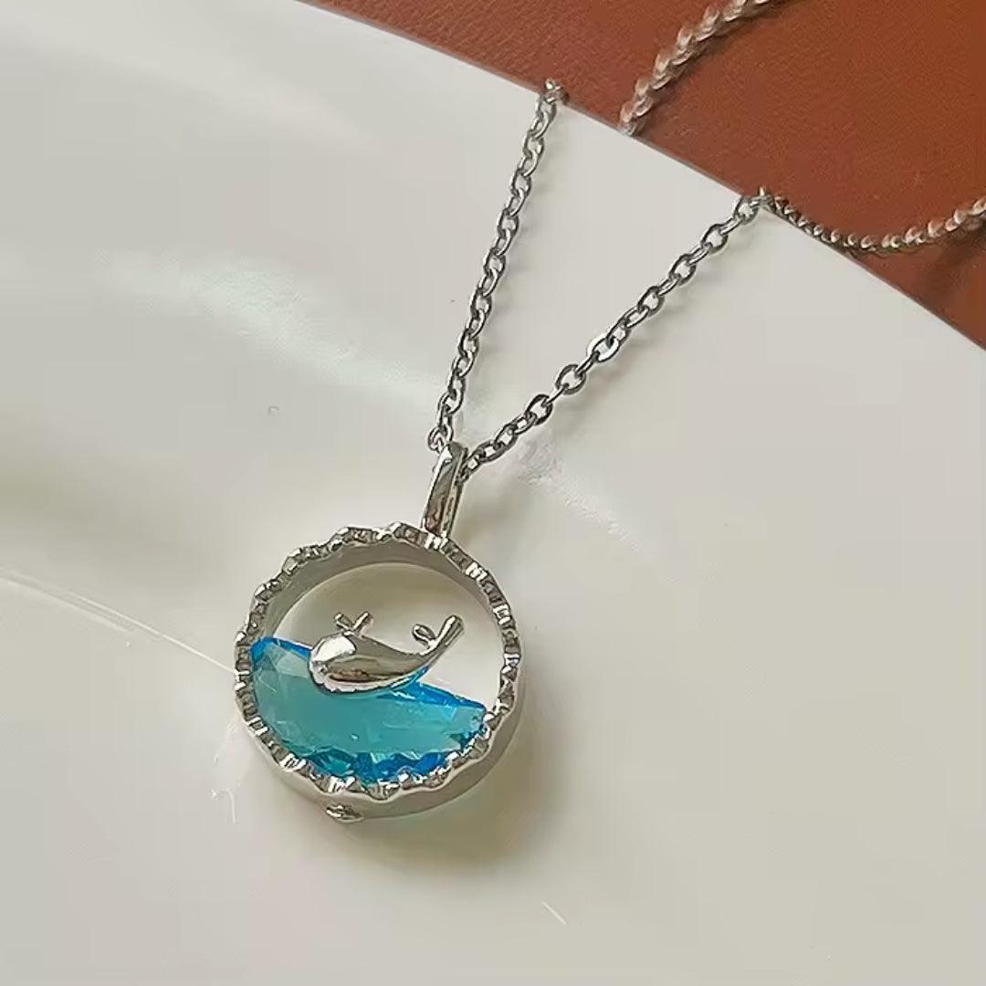 Silver Stainless steel Dolphin necklace pendant