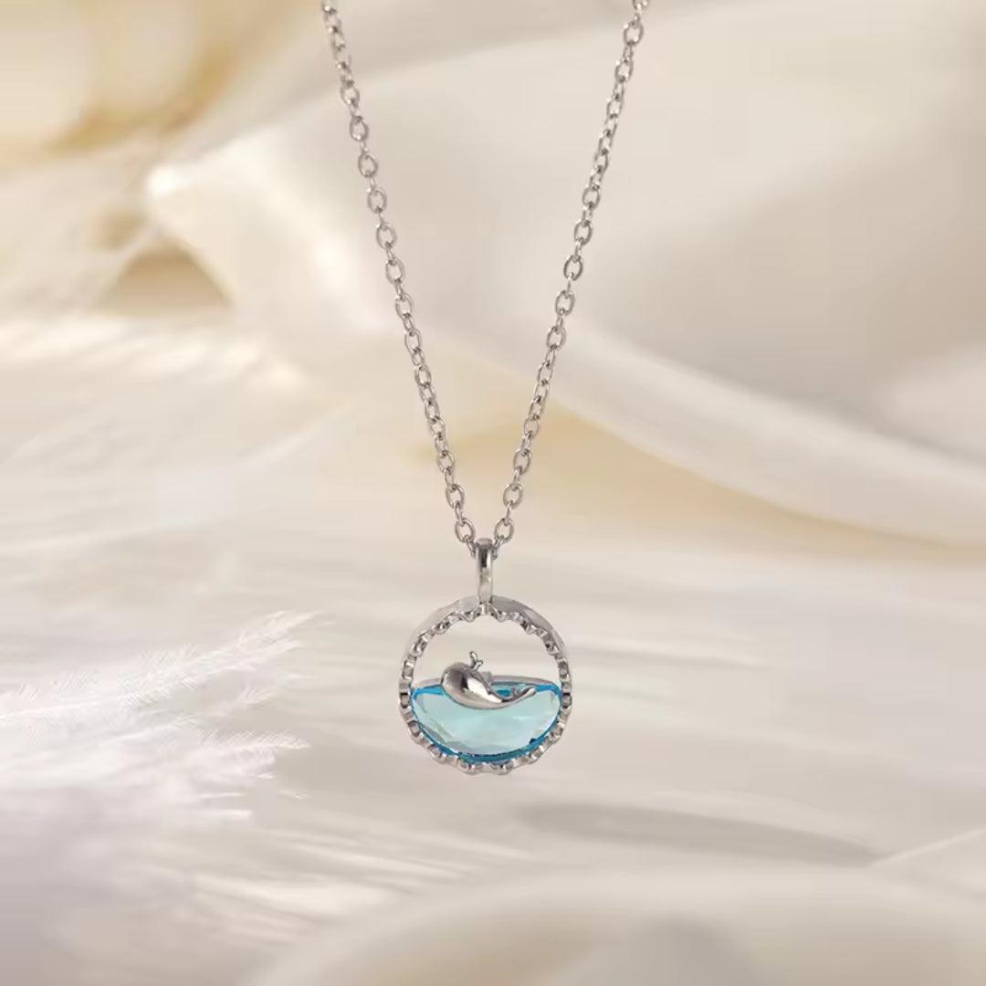 Silver Stainless steel Dolphin necklace pendant