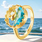 Aqua Shine Gold Elegance Ring