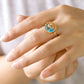 Aqua Shine Gold Elegance Ring