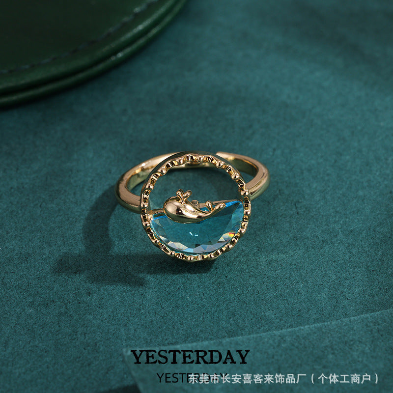 Aqua Shine Gold Elegance Ring