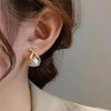 GOLDEN CROSS PEARL EARRINGS