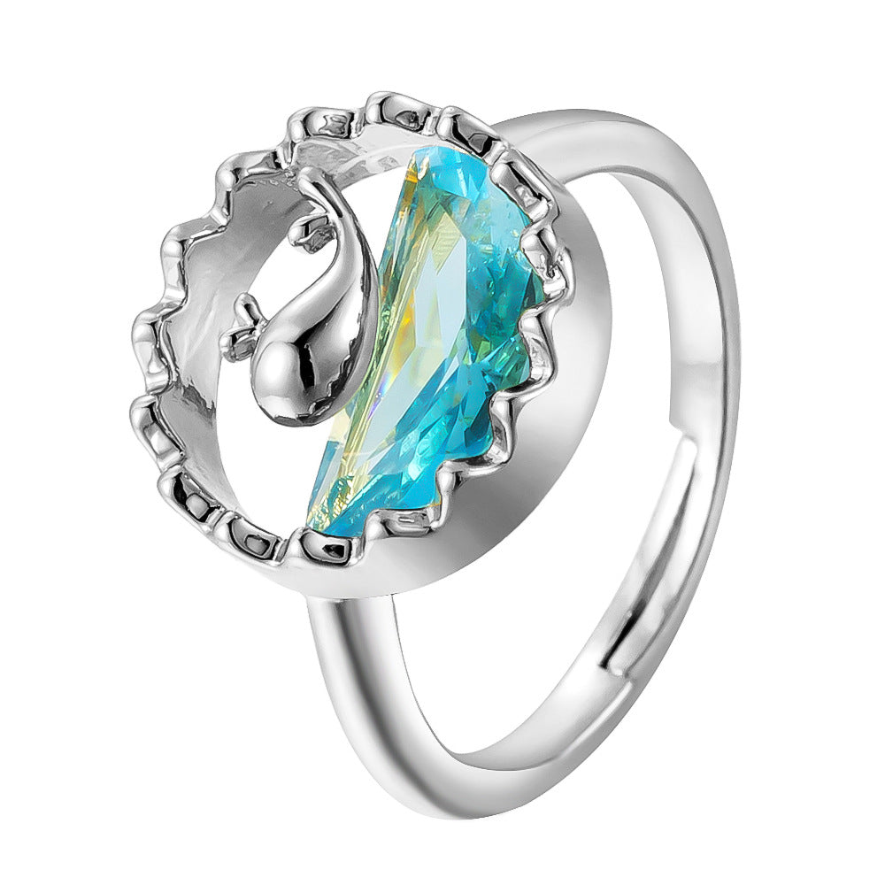 Blue Spark Crown Cut Ring