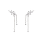 Zirconia long tassel earrings