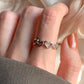 Heart Outline Band Silver Ring