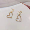 Double Hearted Crystal Earrings