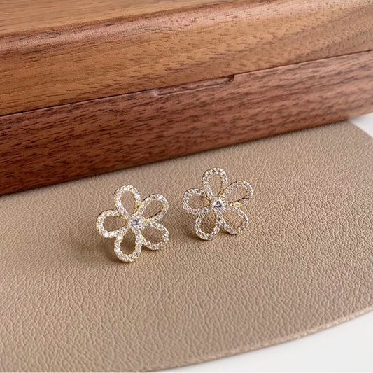 Korean Women Flower Earrings