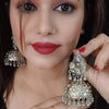 Fashionable oxidised jhumka earrings