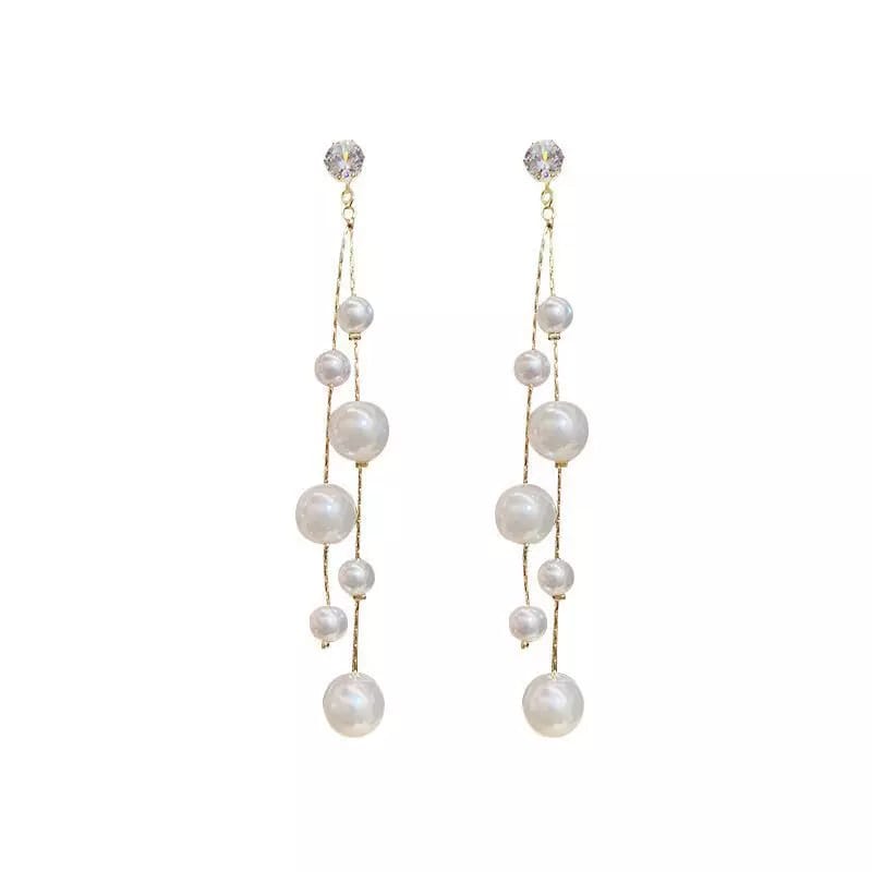 Beautiful Korean White Pearl Drop Earrings