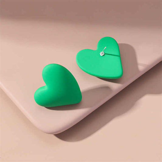 Green Heart Earring