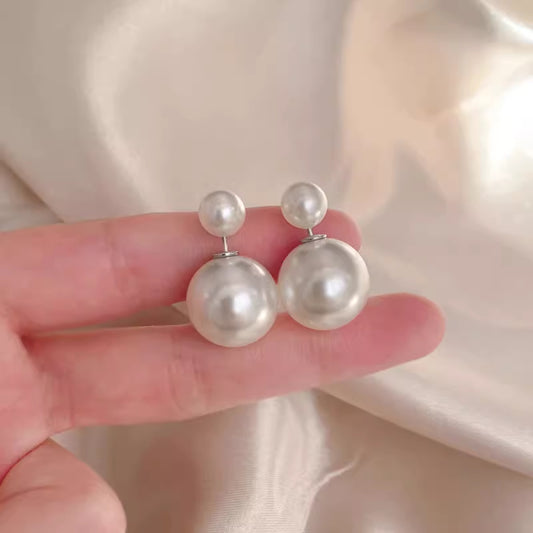 Double pearl earrings