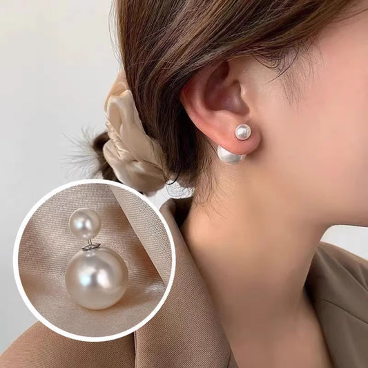 Double pearl earrings